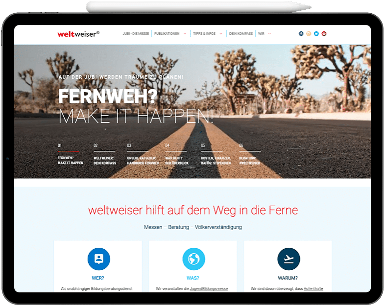 Weltweiser · WordPress · Schulung · Webdesign · Grafikstudio Carreira · Susi Carreira · Werbeagentur Bad Oeynhausen · Minden · Bünde