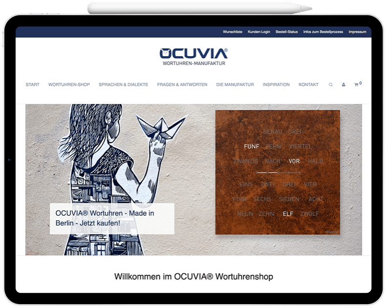 Ocuvia.de · Webdesign · Online-Shop · Grafikstudio Carreira · Susi Carreira · Werbeagentur Bad Oeynhausen · Minden · Bünde